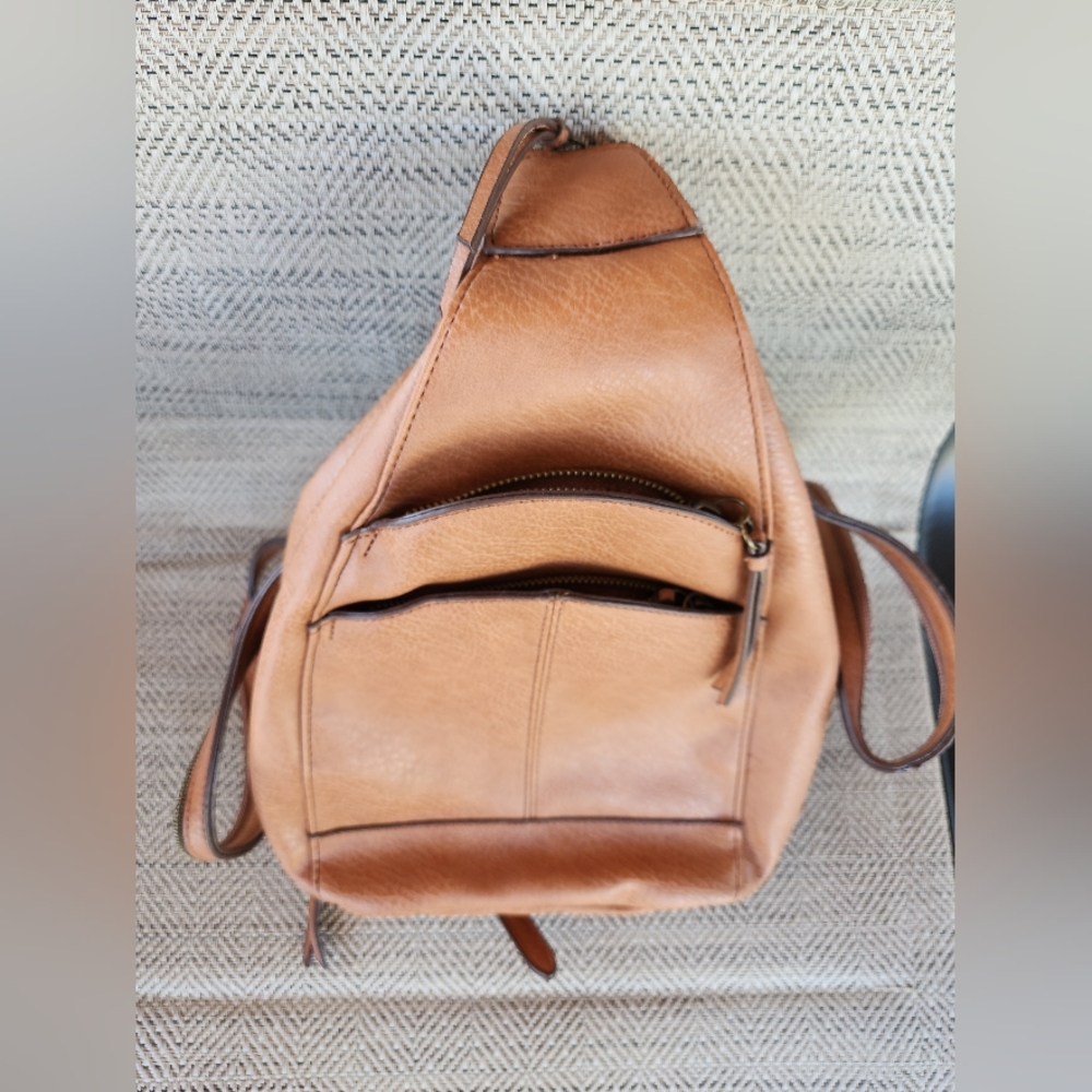 Chic Tan Leather Backpack
